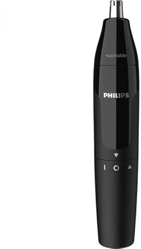Philips NT1620/15 Nasen-/Ohrhaartrimmer, Akku, Vollständig abwaschbar, Nass- und Trockenbetrieb, Schwarz
