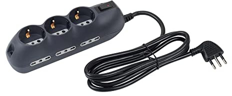 BTICINO Ciabatta Multipresa Elettrica Slot 9 Posti, 3 Polivalenti Schuko 10/16A + 6 Bivalenti 10/16A, Ciabatta Elettrica con Interruttore, Salvafulmine, Cavo 1,5m Spina 10A, Robusta Salvaspazio,Nero