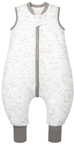MIKAFEN Saco de Dormir de Invierno para bebé, algodón, Saco de Dormir para niños 2,5 TOG con piernas,85-95cm/18-36 Meses,Gatito