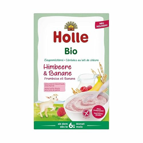 HOLLE BABYFOOD: Ziegenmilchbrei - Himbeere & Banane 200g (Himbeere & Banane, 200g)