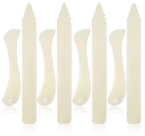 8 Stück Papier Falzbein Papier Bonefolder Kunststoff Spitz Papier Knochen Buchbinderei Falten Rillwerkzeug für Papierhandwerk Kartenherstellung und Lederverarbeitung