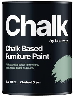 Hemway - Chalk Based Furniture Paint - Chartwell Green 1 L | Chalky Matt Shabby Chic Finish For Interior & Exterior Home Decor | Quick Dry & All-in-one