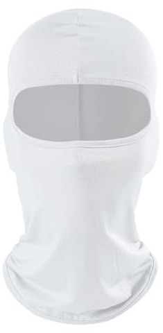 AMFUN Máscara de pasamontañas, Blanco Bufanda de Verano para el Cuello, Pasamontañas para Bicicleta Motocicleta, Balaclava para Deportes al Aire Libre, Bufanda para Motocicleta Hombre y Mujer