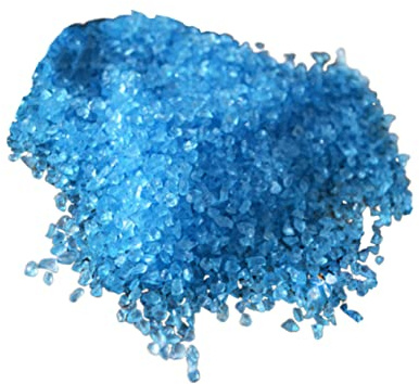 BUGUUYO Piedra Decorativa para Acuario Azul Claro De Vidrio Pulido, Grava Fina De 500 g para Decoración De Peceras, Terrarios y Jardines, Sustrato Seguro para Peces Bentónicos