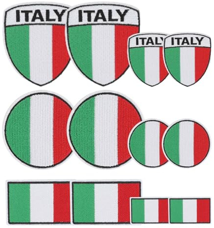 MWOOT 12 Pezzi Toppa Bandiera Italiana, Patch Italia Bandiera Ricamata,Adesivi Applicabili con Ferro da Stiro per Borse Jeans Cappelli Decorazione