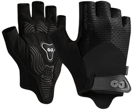 flintronic Gants de Cyclisme Demi-Doigts, Gants Velo pour Hommes et Femmes, Gant VTT, Mitaines de Cyclisme Rembourrés sans Doigts, Antidérapant et Respirants, pour VTT, Vélo de Route, Gymnase - Noir