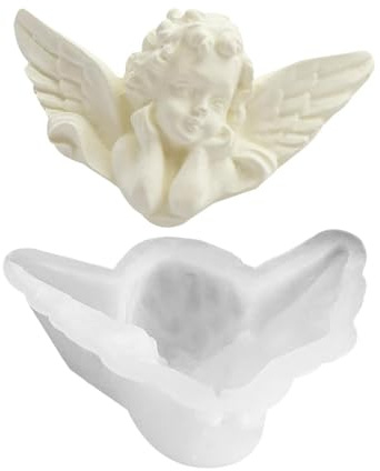 3D-ängelform - silikongjutform, non-stick hantverksverktyg | Detaljerad | figur för att göra chokladhartsljus, gör-det-själv-dekoration, handgjorda studioprojekt