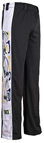 Unisex Blanco Berimbau Brasil Capoeira Artes Marciales Abada Elástico Pantalones 5 Tallas (M)