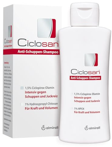 Ciclosan Anti-Schuppen-Shampoo, intensiv wirksam mit Antischuppenwirkstoff Ciclopirox-Olamin + HPCH, bekämpft hartnäckige Schuppen, Rötungen und Juckreiz, 100 ml
