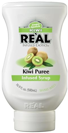 Re’al Syrup | Kiwi Puree Infused Fruit Syrup | Made with Real Kiwi | 500ml |Natural Ingredients| Cocktails, Baking, Smoothies, Mixing Drinks, Desserts, Cooking