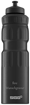 SIGG Alutrinkflasche 'WMB Sport Touch' - 0,75 L, schwarz, mit Namensgravur