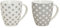 XXL Kaffeetasse 650 ml - 2er Set - Kaffeebecher mit Stern Design - Jumbo Tasse Porzellan Becher Weihnachtstasse Sterne