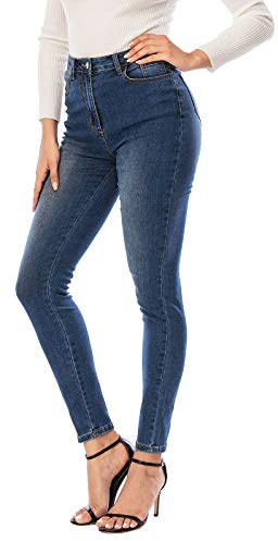 ECUPPER Womens Jeans High Waist Skinny Fit Stretch Jeans Denim Trousers with Pockets | Soft cotton-blend denim, tummy-control fit and five-pocket styling create comfortable curve-hugging jeggings for women