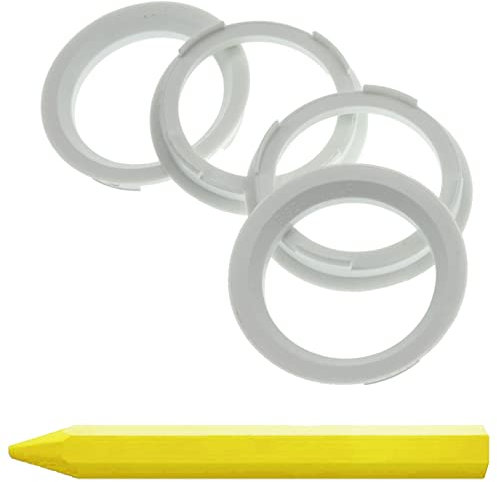4 anneaux de centrage de 70,4 x 56,6 mm blancs anneaux de jante + 1 stylo à craie
