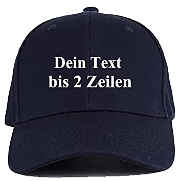 MIGIAN Personalisierte Baseball Cap Basecap mit Wunschtext Individueller Text Verstellbare Reine Farbe Baseballmütze Sport Visier Hut für Herren Damen (Navy Blue)
