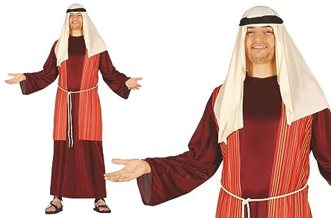 GUIRMA | Disfraz de Pastor San José Adulto (48-50/M) - Chaleco, Cinturón, Tocado y Túnica - Disfraces de Navidad y Año Nuevo para Fiestas de Disfraces - Ideal para Hombre Adulto - Marrón