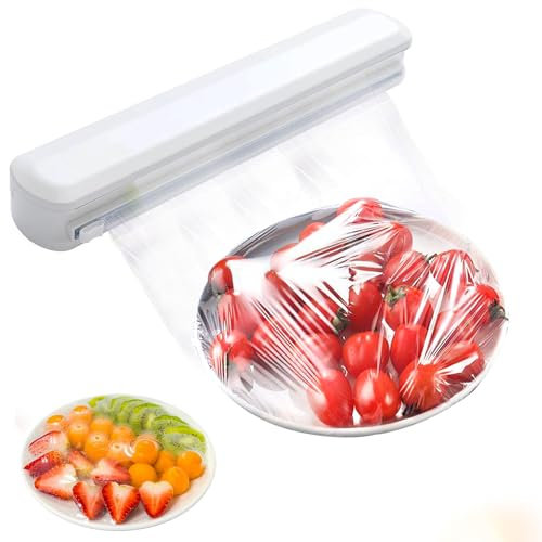 Orssmigs Taglia Pellicola da Cucina Porta Pellicola con Taglierina per Pellicole di Plastica Dispenser di Pellicola Trasparente 37x6x5cm Dispenser Pellicola e Alluminio Dispenser per Film