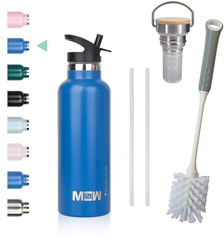 MINIW Stainless Steel Water Bottle | Leakproof & Double Wall Insulated Vacuum Flask | BPA-Free for Gym, Office & Outdoors | Navy Blue 500ml