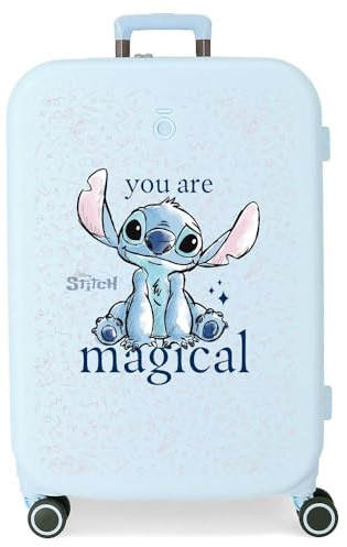 Disney Joumma Bags Stitch You Are Magical Valigie da Cabina, Set Valigie, Realizzato in ABS, Materiale resistente e leggero, Chiusura a combinazione laterale, Are Magical, Valigia media