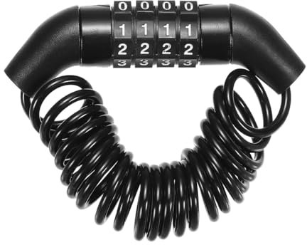 Alnicov 2PCS Helmet Lock 1.5m Bike Cable Lock 4-Digit Combination Lock for Bike Bicycle Snowboard Bicycle Helmet Motorbike Helmet