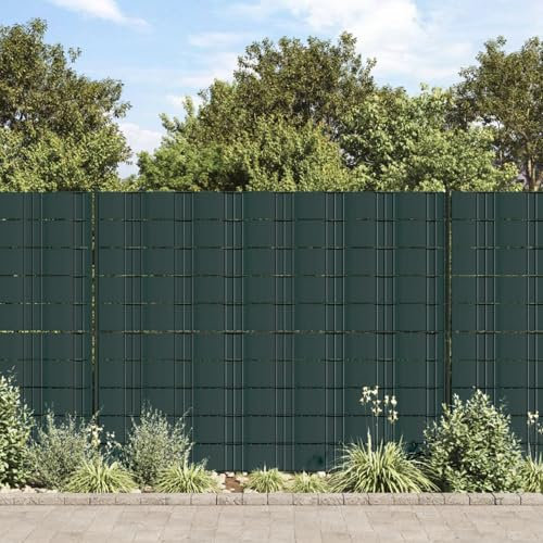 Sufrk Valla cortavientos 4 unidades de PVC 35 x 0,19 m verde opaco - Tiras blindadas de PVC para vallas de paneles - Bandas para verjas de jardines, barandillas de balcón