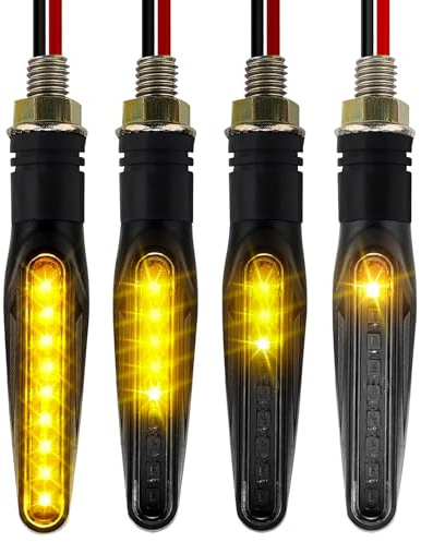 Genérico 4 indicatori di direzione 12V Frecce a LED per moto Universali 12 LED Impermeabili IP65 flessibili e altamente