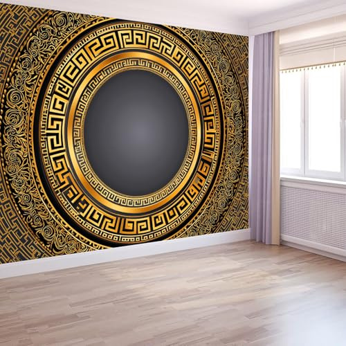 Murales de Pared Rayas Circulares Geométricas Arte de Pared Arte Abstracto Papel Tapiz Fotográfico para Sala de Estar, Dormitorios, Papel Premium 200 x 140 cm (W x H) Tapiz Fotográfico Efecto 3D