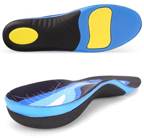 Plantar Fasciitis Insoles for Men and Women, Arch Support Orthotic Insoles for Flat Feet, Overpronation, Metatarsalgia, Feet Heel Pain, Comfort Inner Insole for Work Boots, Running, Sports (41-42)