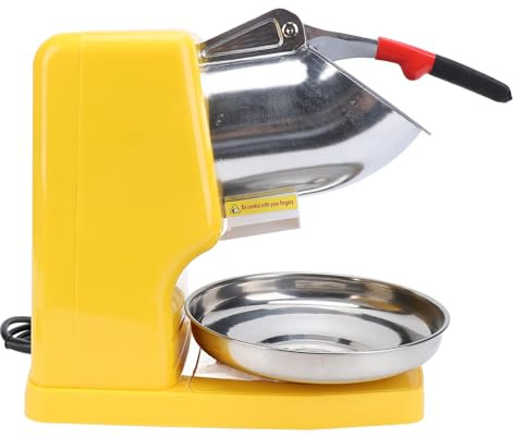 Generic Broyeur à Glace électrique, Machine à Glace Pilée en Acier Inoxydable 500 W avec Doubles Lames et Couvercle Anti-éclaboussures, pour Usage Domestique et Commercial (YELLOW)