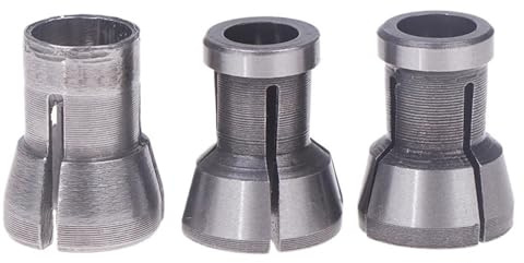 3pcs High Speed Steel Collets, Woodworking Parts Clamping Sleeve Engraving Chuck Good Vibration Resistance