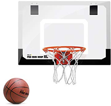 SKLZ 450 Pro Mini Basketballkorb fürs Zimmer mit Ball, Basketball Training, Mini Basketball, Mit Schutzpolster und Türhaken, Mehrfarbig, XL