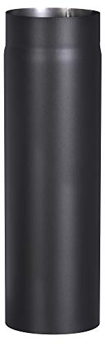 FIREFIX R150/5 ugnsrör av 2 mm tjockt stål (rökrör) med 150 mm diameter, för eldstäder och eldstäder, senotterm, svart, 500 mm lång