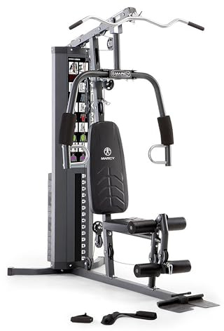 Marcy MWM-4965 All-in-One Home Multi Gym – 68kg Weight Stack with Pulley, Arm & Leg Developer for Weightlifting and Bodybuilding, 300 lbs Capacity