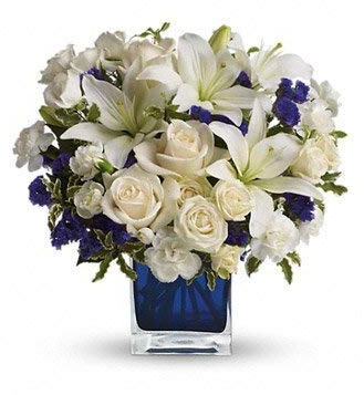Blue Sympathies Bouquet, Same Day Sympathy Flowers For Delivery Prime, Funeral Flowers And Gifts Arrangements, Send Online Plants & Flower Theshopstation