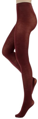 CALZITALY Wool Pantyhose, Woman Wool Tights, Winter Pantyhose | Beige, Burgundy, Grey, Brown, Navy, Black, Green, Violet | S, M, L, XL | 100 DEN | Made in Italy (Burgundy, L)