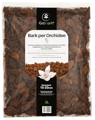 GebEarth® - Bark pour orchidées professionnel, substrat à base d'écorce 100% naturel lavé et prêt à l'emploi【3 litres】