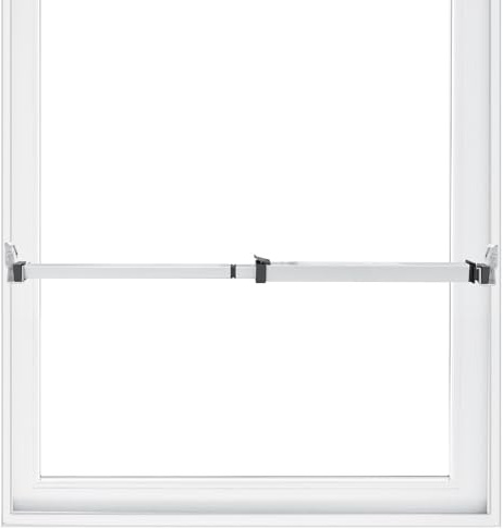 SecurityMan Window Security Bar - Easy Install for Horizontal/Vertical Windows - Adjustable Window Lock Bar (Child Proof/Heavy Duty Iron) - Extendable (14.25 to 37) Security Bars for Windows - White