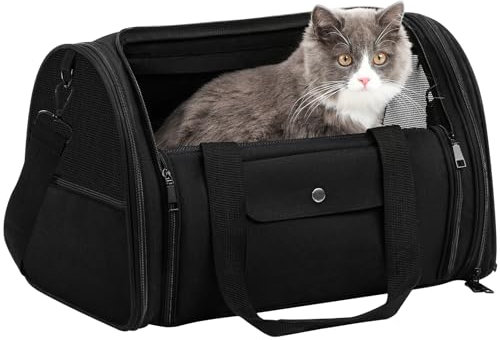 Pecute Hundetasche & Katzentasche bis 6kg - Hochwertige Hundetragetasche - Transporttasche für Katzen - Faltbare Mobile Tragebox für Hunde & Katzen