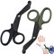 Juego de 2 tijeras médicas, tijeras jesco, tijeras médicas, tijeras de traumatología, tijeras para vendaje, 15 cm bent stealth para enfermeras, estudiantes de medicina, salas de emergencia (negro y