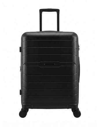MODELISA - Maleta Mediana De Viaje con 4 Ruedas Giratorias Rígida Equipaje Expandible Polipropileno 24'' 68X45X26,5cm, 70L, 3.02kg (Negro, Mediano)