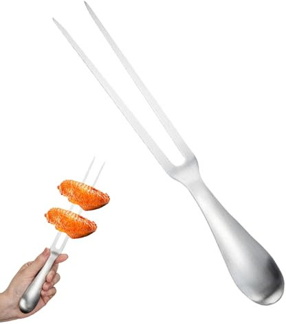 Tenedor de acero inoxidable de alta calidad, tenedor de carne 304 resistente con mango ergonómico, ideal para asar, pavo y cenas (apto para lavavajillas)