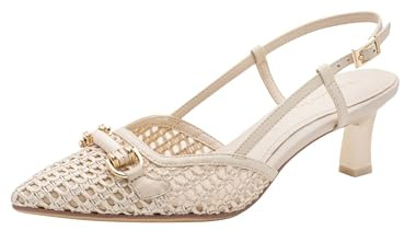 Tamaris Escarpin à bride arrière pour femme à talon aiguille beige 38 EU