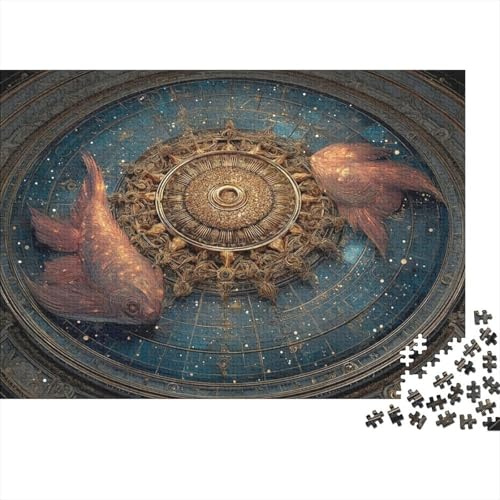 Carta Estelar Celestial Puzzle de 1000 Piezas Papel para Adultos Constelación de Piscis Juego de Puzzle 1000 Piezas Relajación Decoración Regalo Familia 52x38cm/1000pcs