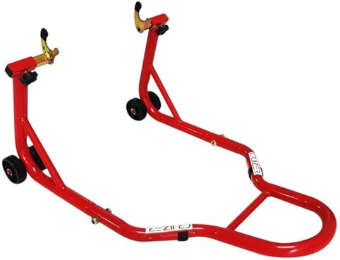 CRUIZER Cavalletto Posteriore Alza Moto Attacchi a Forchetta Regolabile con 4 Ruote Sottostanti Barre Rinforzi Laterali con Portata Max 300 Kg