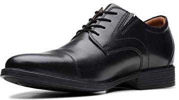 Clarks mens Whiddon Cap Oxford, Black Leather, 9.5 US
