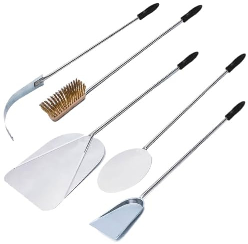 Giemme Set 5 Pale Pizza Acciaio Inox per Pizza Ø33 cm, Forni 100-110 cm