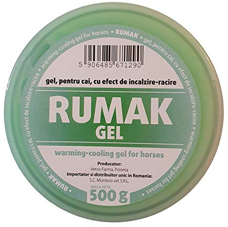 balmul RUMAK Green 500g Warming-Cooling Gel for Horses Camphor: antirheumatic, antifebril, antineural, Anti-inflammatory