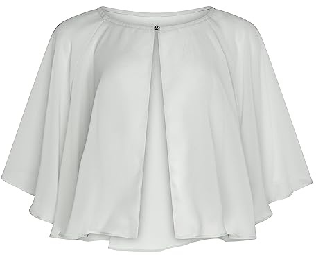 Bolerose Bolero Chiffong Dam Cape Bröllop | Silkeslen känsla, Kristallknapp med strass, Öppna sidor, En storlek, Fest & högtidliga tillfällen