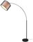 lightling Barto Bogenleuchte, Ø 35 cm, Höhe: 171 cm, Korpus schwarz matt Metall, Stoffschirm rauchfarbig, Innenschirm weiß, exkl. 1 x E27, max: 10W