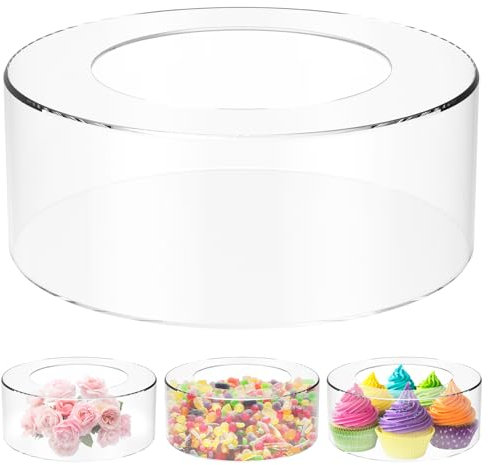 Soporte acrílico para exhibición de pasteles, elevadores de pasteles, soporte transparente para tartas, decorativo, sin fondo, redondo, cilíndrico, soporte para exhibición de pasteles, forma de caja